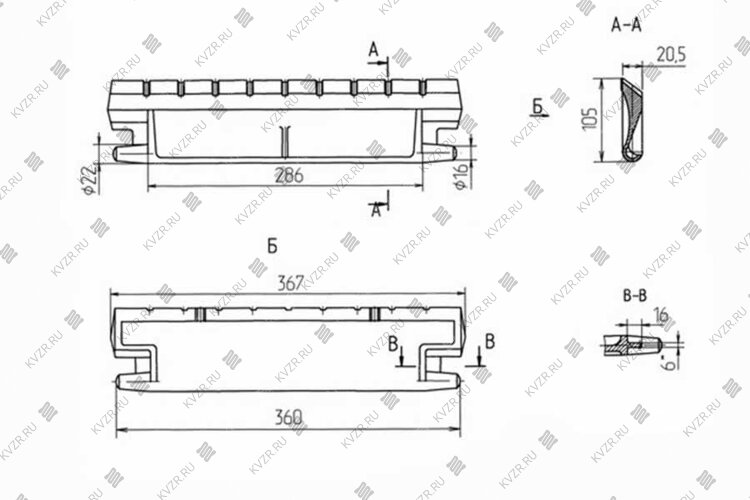 Чертеж колосника узкого 6.30.26